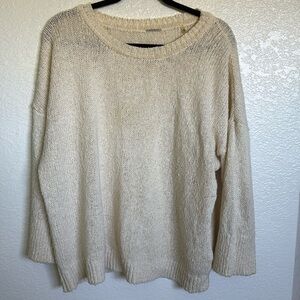 Elie tahari Cream Long Sleeves Sweater top XL